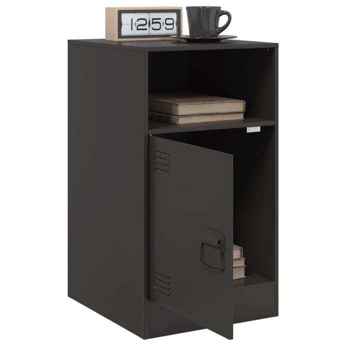 Bedside Cabinets 2 Pcs Black 34.5x39x62 Cm Steel Naoila