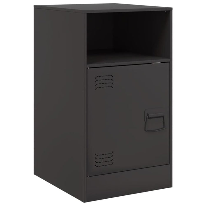 Bedside Cabinets 2 Pcs Black 34.5x39x62 Cm Steel Naoila