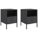Bedside Cabinets 2 Pcs Black 36x39x50.5 Cm Cold-rolled