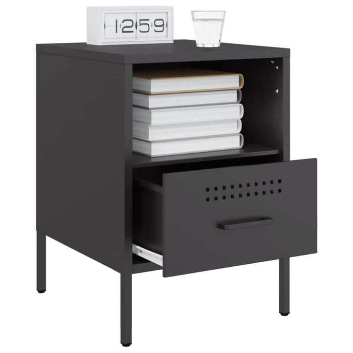 Bedside Cabinets 2 Pcs Black 36x39x50.5 Cm Cold-rolled