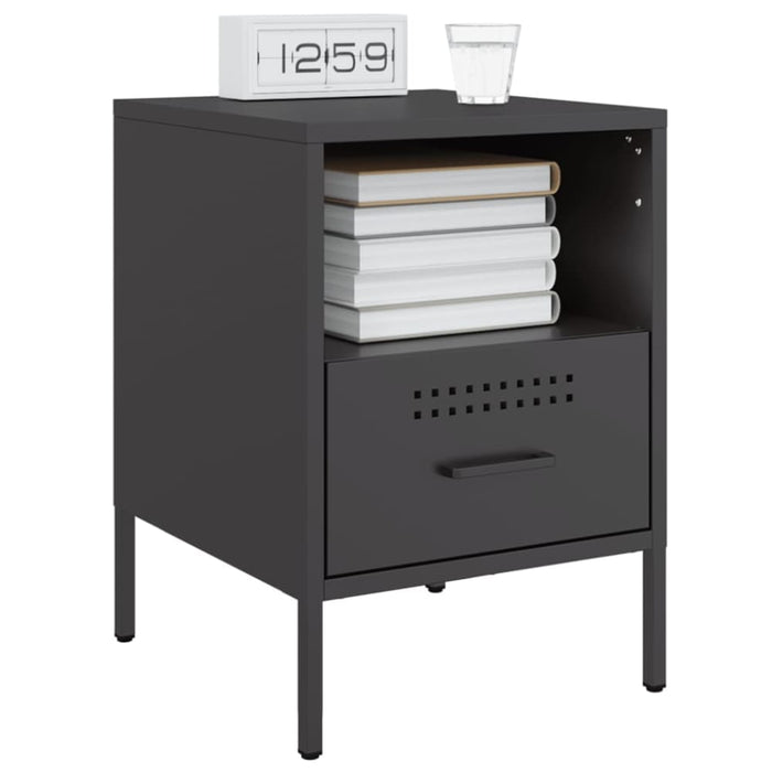 Bedside Cabinets 2 Pcs Black 36x39x50.5 Cm Cold-rolled