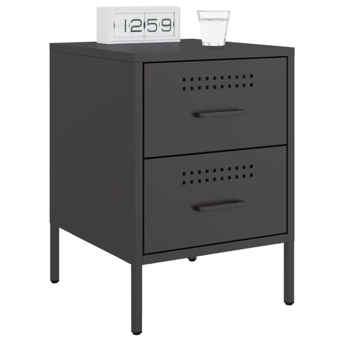 Bedside Cabinets 2 Pcs Black 36x39x50.5 Cm Steel Naxkxt