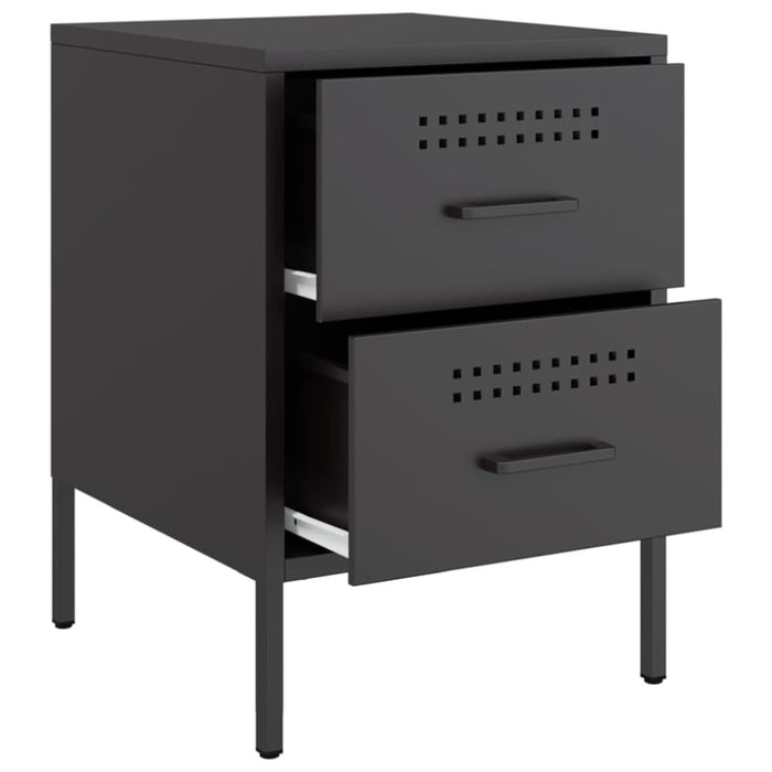 Bedside Cabinets 2 Pcs Black 36x39x50.5 Cm Steel Naxkxt