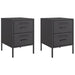 Bedside Cabinets 2 Pcs Black 36x39x50.5 Cm Steel Naxkxt