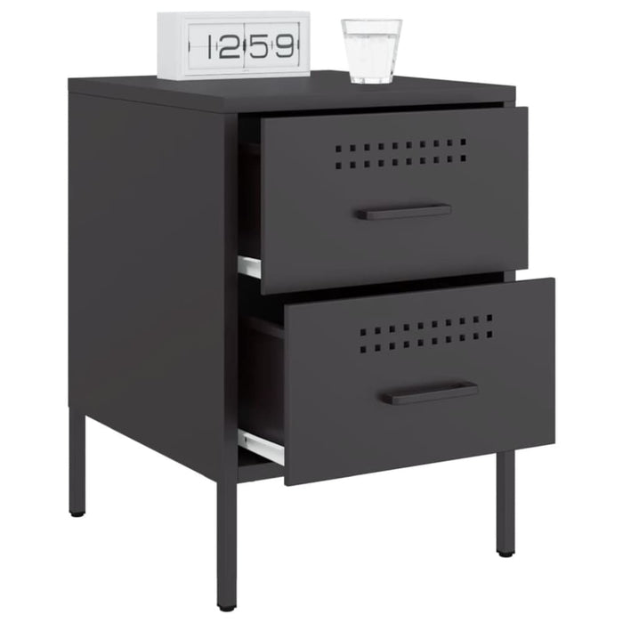 Bedside Cabinets 2 Pcs Black 36x39x50.5 Cm Steel Naxkxt