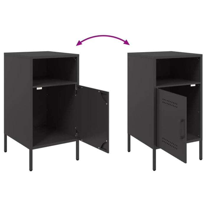 Bedside Cabinets 2 Pcs Black 36x39x68 Cm Cold-rolled Steel