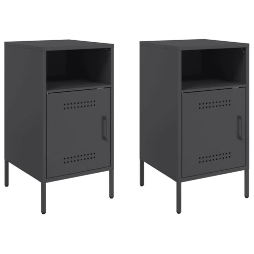 Bedside Cabinets 2 Pcs Black 36x39x68 Cm Cold-rolled Steel