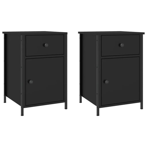 Bedside Cabinets 2 Pcs Black 40x42x60 Cm Engineered Wood