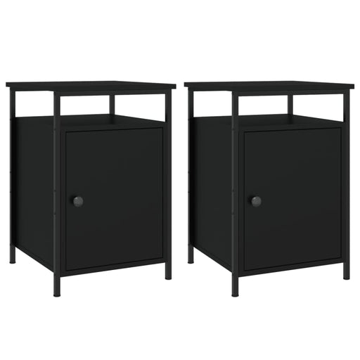 Bedside Cabinets 2 Pcs Black 40x42x60 Cm Engineered Wood