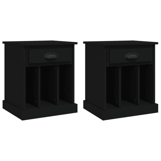 Bedside Cabinets 2 Pcs Black 43x36x50 Cm Noltai