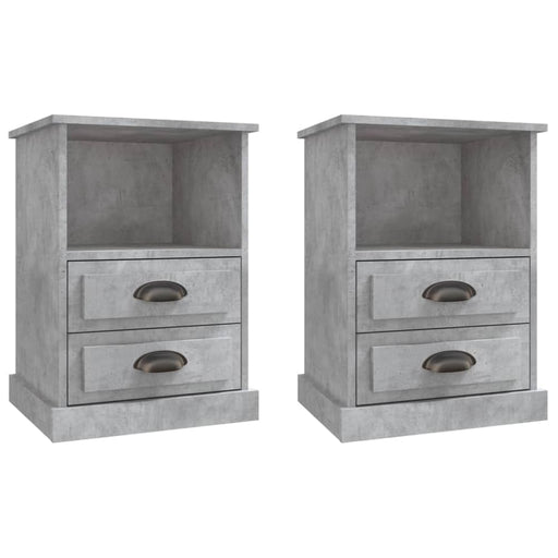 Bedside Cabinets 2 Pcs Concrete Grey 43x36x60 Cm Noltti