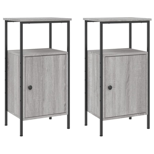 Bedside Cabinets 2 Pcs Grey Sonoma 41x31x80 Cm Engineered