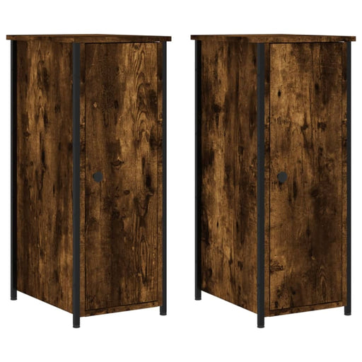 Bedside Cabinets 2 Pcs Smoked Oak 32x42x80 Cm Engineered