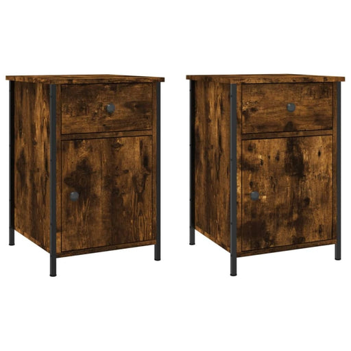 Bedside Cabinets 2 Pcs Smoked Oak 40x42x60 Cm Engineered