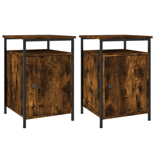 Bedside Cabinets 2 Pcs Smoked Oak 40x42x60 Cm Engineered