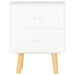 Bedside Cabinets 2 Pcs White 40x30x50 Cm Solid Pinewood
