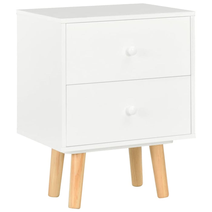Bedside Cabinets 2 Pcs White 40x30x50 Cm Solid Pinewood