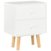 Bedside Cabinets 2 Pcs White 40x30x50 Cm Solid Pinewood