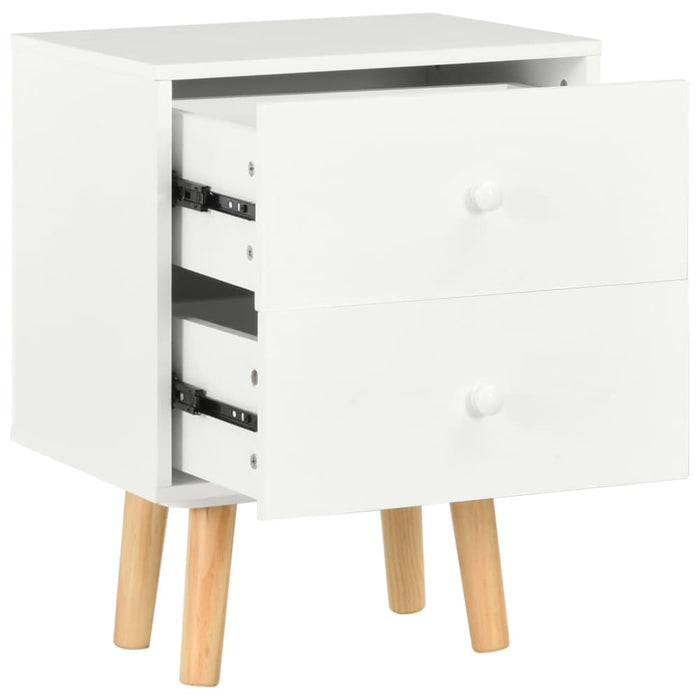 Bedside Cabinets 2 Pcs White 40x30x50 Cm Solid Pinewood