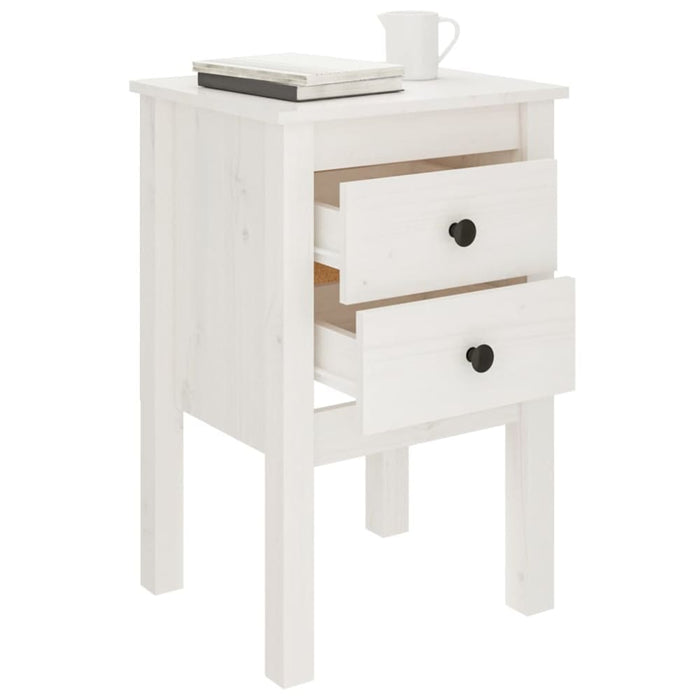 Bedside Cabinets 2 Pcs White 40x35x61.5 Cm Solid Wood Pine
