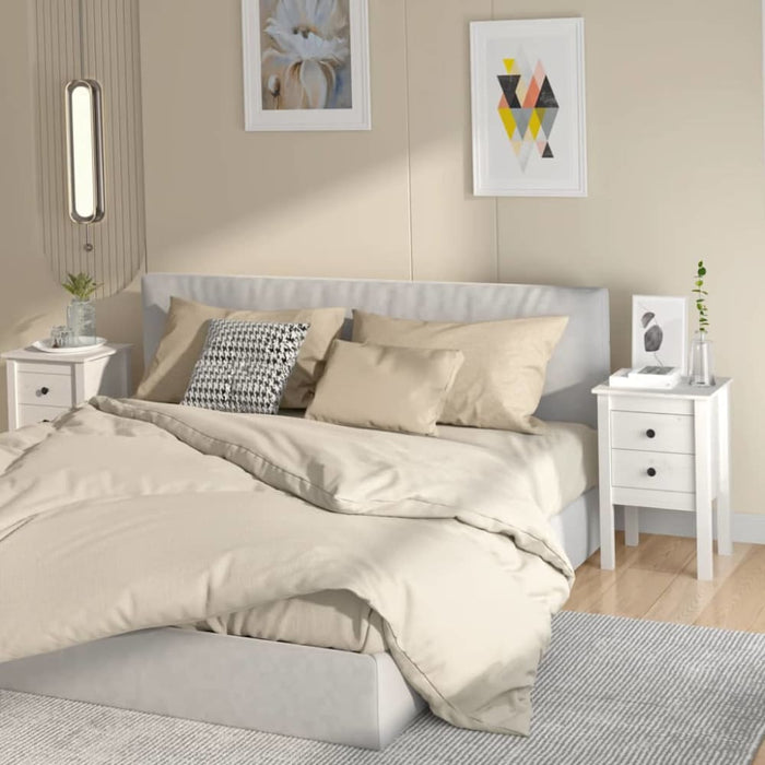 Bedside Cabinets 2 Pcs White 40x35x61.5 Cm Solid Wood Pine