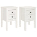 Bedside Cabinets 2 Pcs White 40x35x61.5 Cm Solid Wood Pine