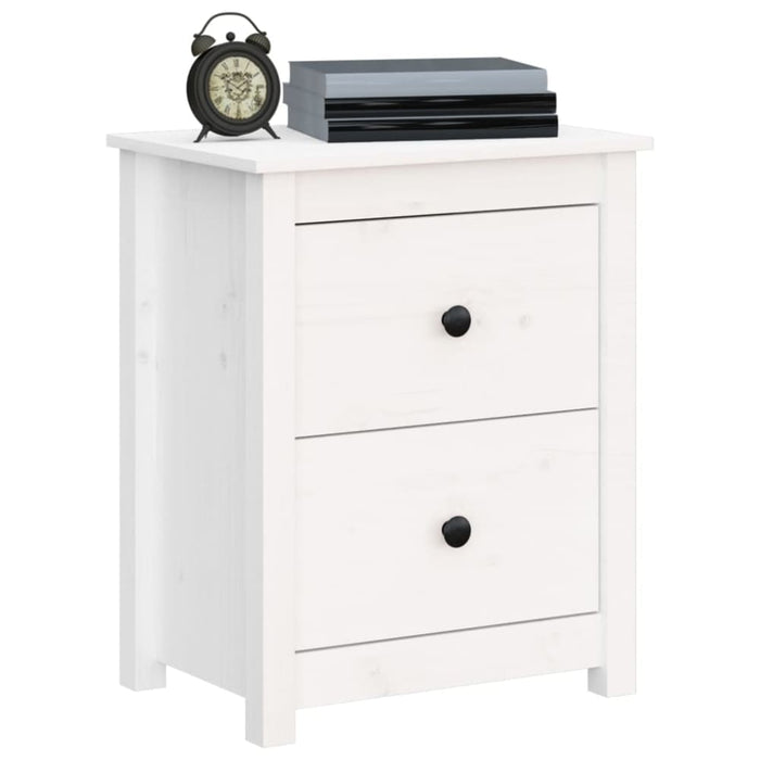Bedside Cabinets 2 Pcs White 50x35x61.5 Cm Solid Wood Pine