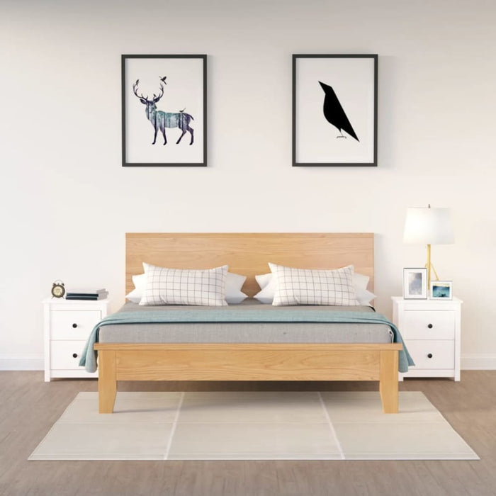 Bedside Cabinets 2 Pcs White 50x35x61.5 Cm Solid Wood Pine