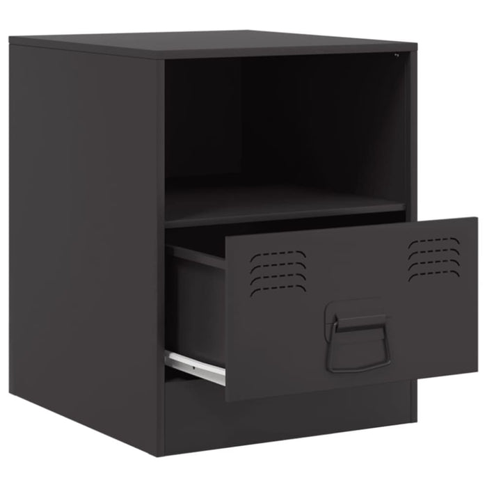 Bedside Cabinets 2pcs Black 34.5x39x44 Cm Steel Naoipx