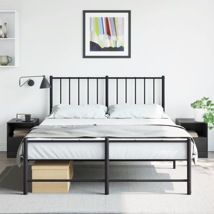Bedside Cabinets 2pcs Black 34.5x39x44 Cm Steel Naoipx