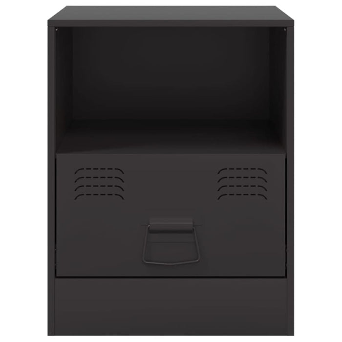 Bedside Cabinets 2pcs Black 34.5x39x44 Cm Steel Naoipx