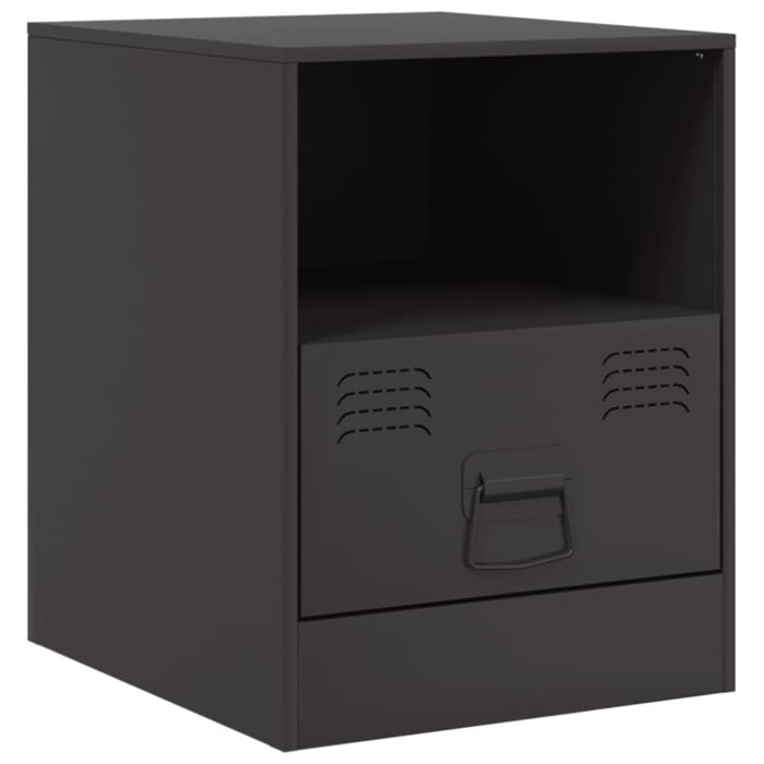 Bedside Cabinets 2pcs Black 34.5x39x44 Cm Steel Naoipx