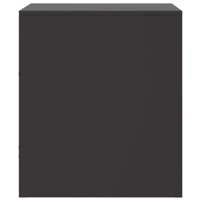 Bedside Cabinets 2pcs Black 34.5x39x44 Cm Steel Naoipx