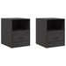 Bedside Cabinets 2pcs Black 34.5x39x44 Cm Steel Naoipx
