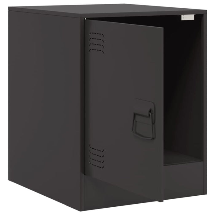 Bedside Cabinets 2pcs Black 34.5x39x44 Cm Steel Naolbn