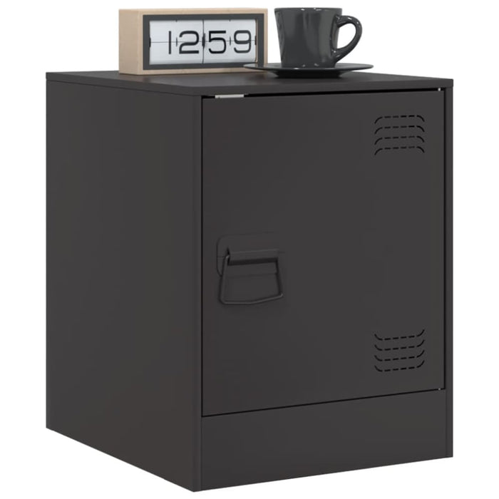 Bedside Cabinets 2pcs Black 34.5x39x44 Cm Steel Naolbn