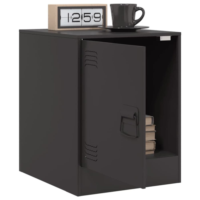 Bedside Cabinets 2pcs Black 34.5x39x44 Cm Steel Naolbn