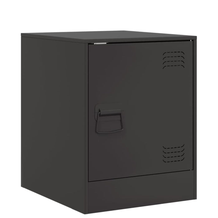Bedside Cabinets 2pcs Black 34.5x39x44 Cm Steel Naolbn
