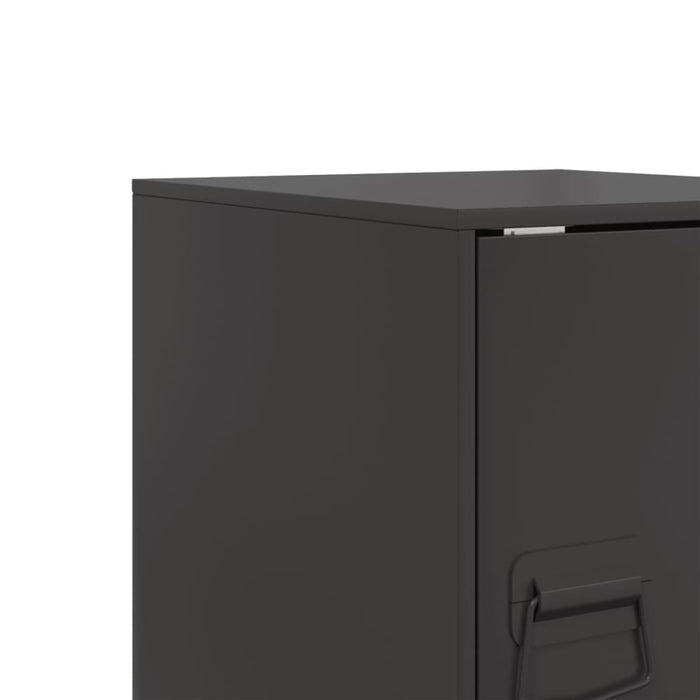 Bedside Cabinets 2pcs Black 34.5x39x44 Cm Steel Naolbn