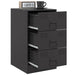 Bedside Cabinets 2pcs Black 34.5x39x62 Cm Steel Naoiil