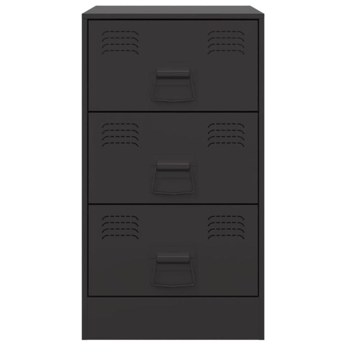 Bedside Cabinets 2pcs Black 34.5x39x62 Cm Steel Naoiil