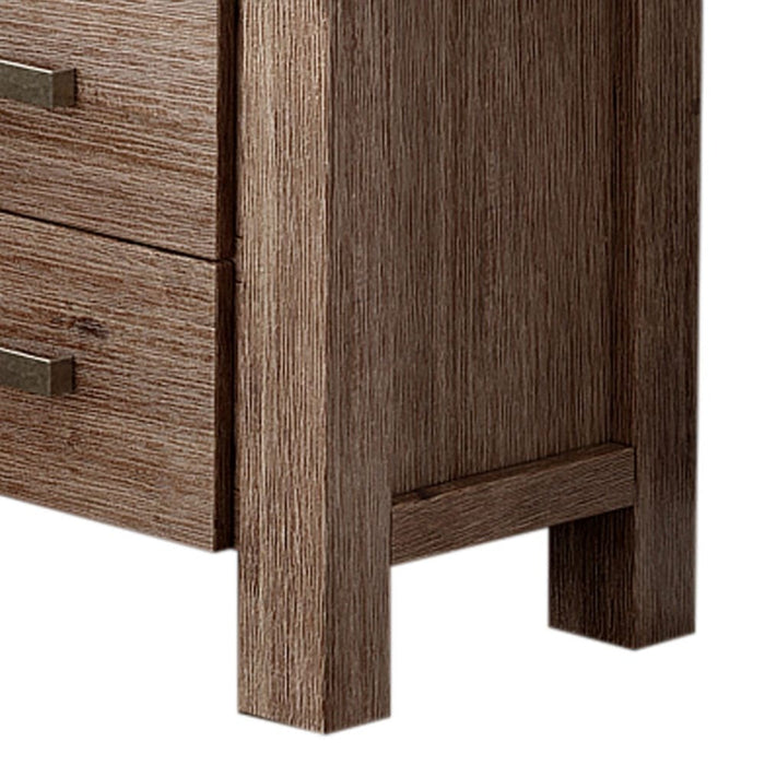 Bedside Table 2 Drawers Night Stand Solid Wood Acacia Oak