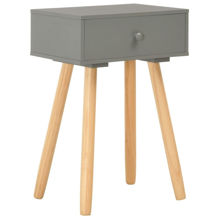 Bedside Tables 2 Pcs Grey Solid Pinewood Xnpxok