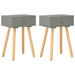 Bedside Tables 2 Pcs Grey Solid Pinewood Xnpxok