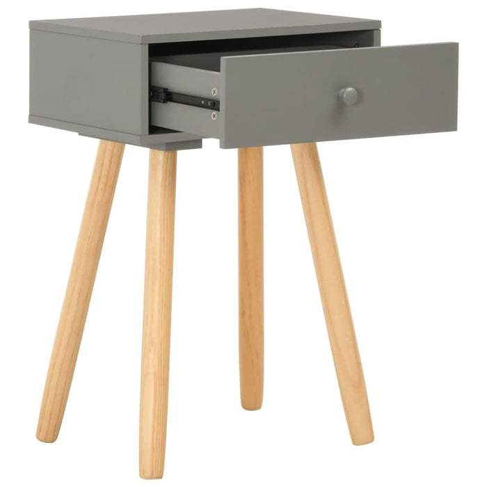 Bedside Tables 2 Pcs Grey Solid Pinewood Xnpxok