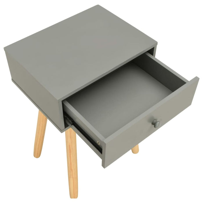 Bedside Tables 2 Pcs Grey Solid Pinewood Xnpxok