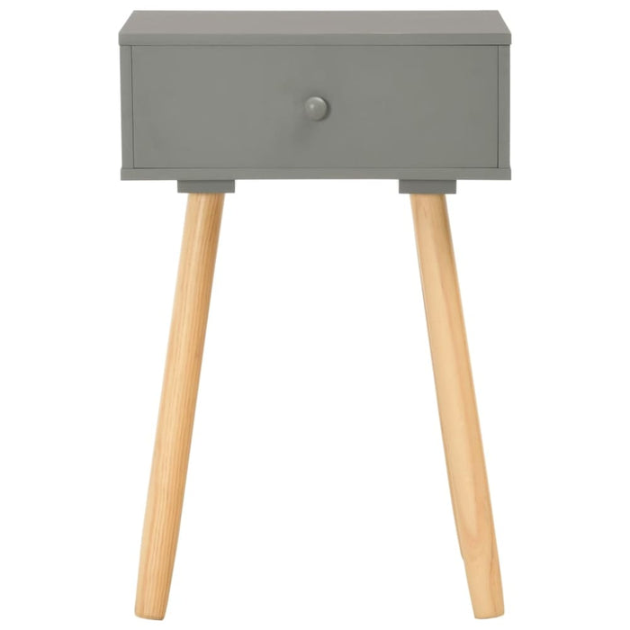 Bedside Tables 2 Pcs Grey Solid Pinewood Xnpxok