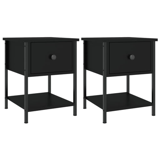 Bedside Tables 2 Pcs Black 34x35.5x45 Cm Engineered Wood