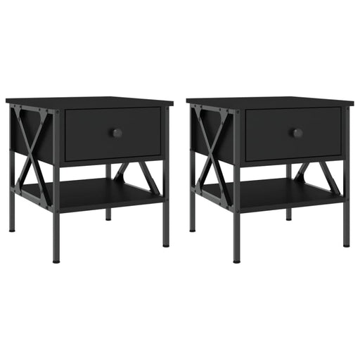 Bedside Tables 2 Pcs Black 40x42x45 Cm Engineered Wood