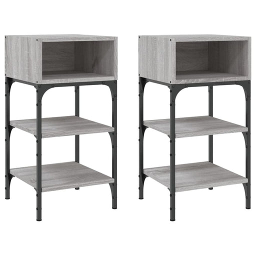 Bedside Tables 2 Pcs Grey Sonoma 35x34.5x70 Cm Engineered